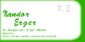 nandor erger business card
