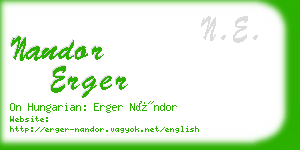 nandor erger business card
